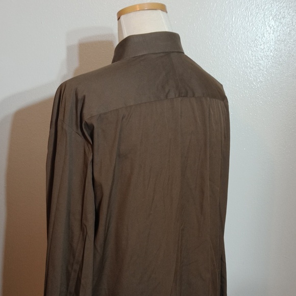 Thomas Pink Slim Fit Brown Button Down - Picture 3 of 4